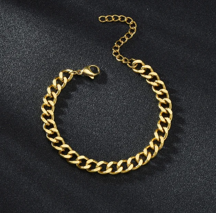 3-7mm Chunky Miami Curb Chain Bracelet for Men, Stainless Steel Cuban Link Chain Wristband Classic Punk Heavy Male Jewelry
